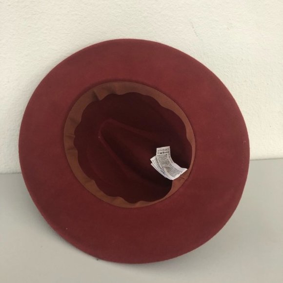Forever 21 Burgundy Red Wool Wide Brim Hat - Picture 5 of 6